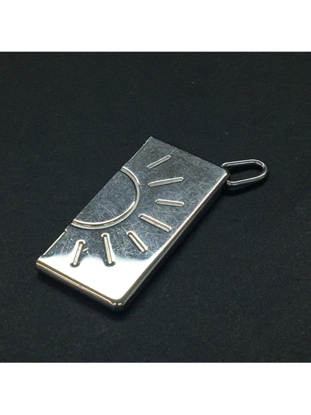 VINTAGE Hermès Symbol 1+1=1 Half Sun Pendant Charm Silver 👝